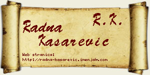 Radna Kašarević vizit kartica